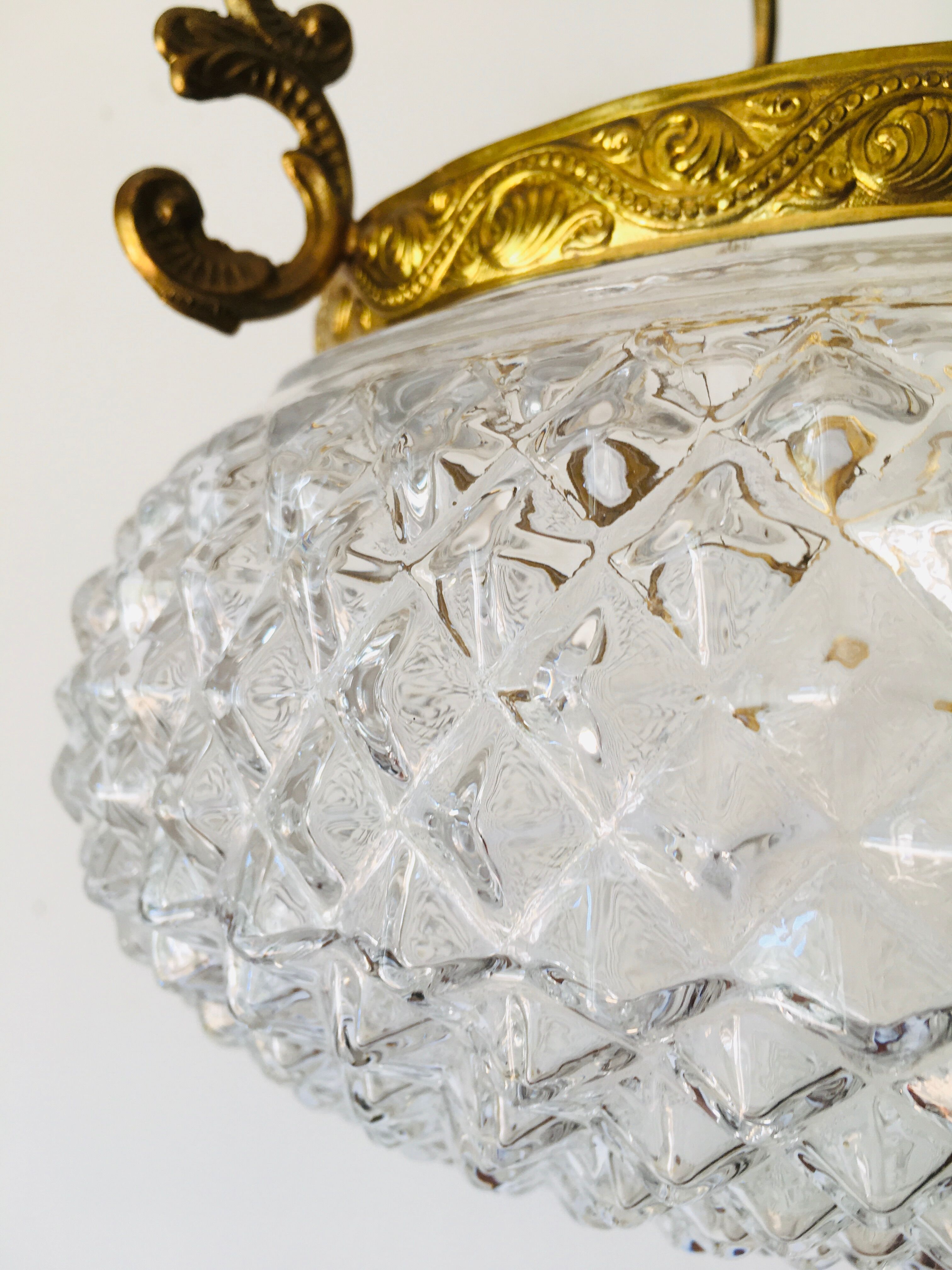 Brass ball chandelier