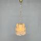 1970s Brass & Pressed Glass Chandelier, Czechoslovakia