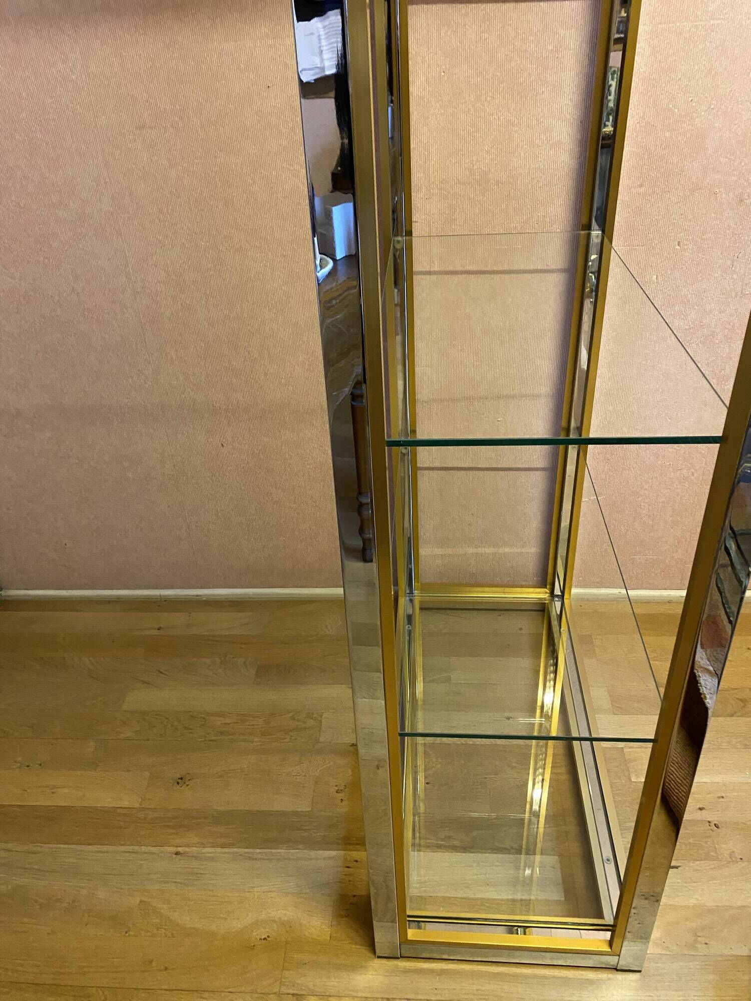 Silver and gold metal shelf, from the 80s.
