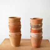 10 old terracotta seedling pots 7/8 cm