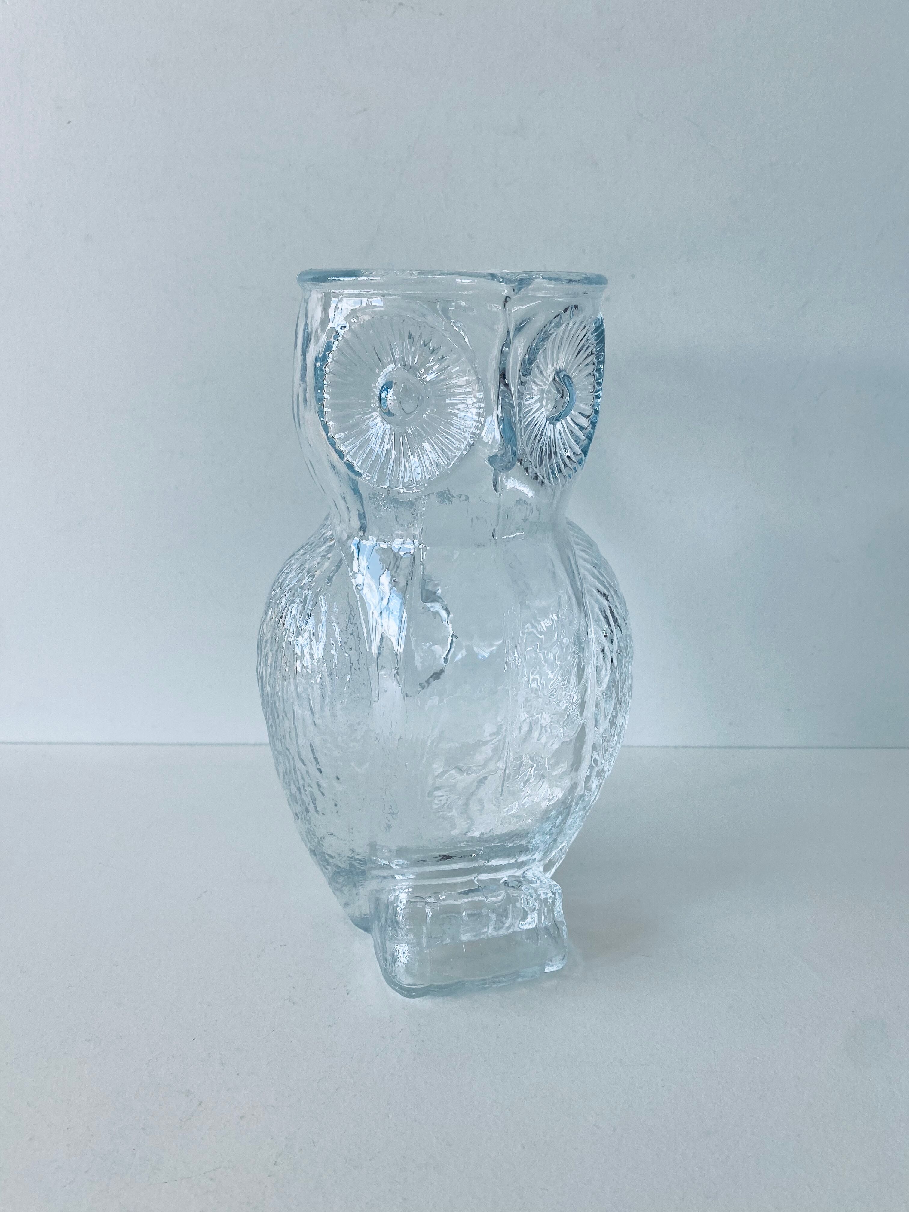 Vintage glass pitcher owl shape