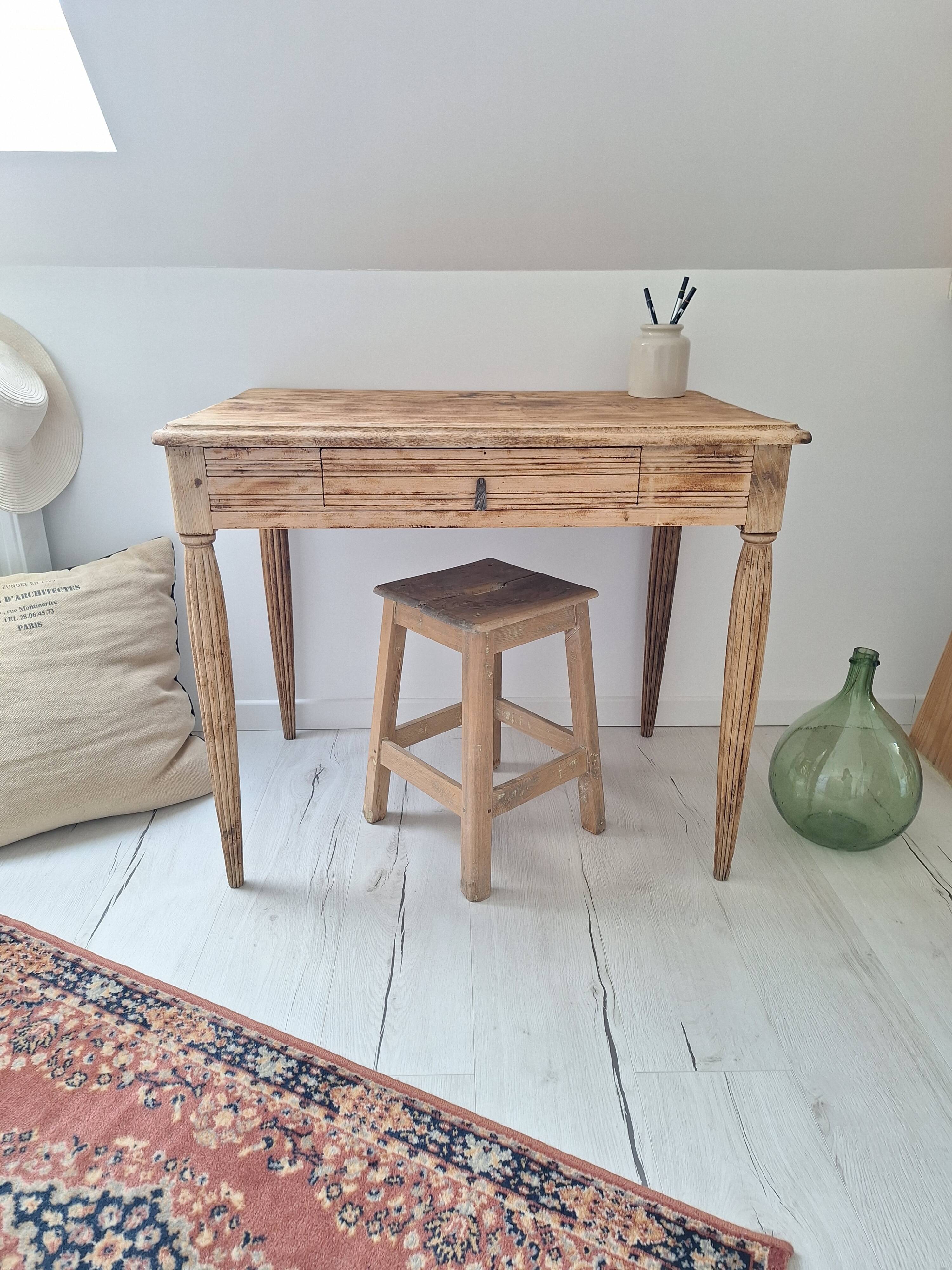 Desk / Side table / Art Deco console in solid wood from the 1930s-1940s