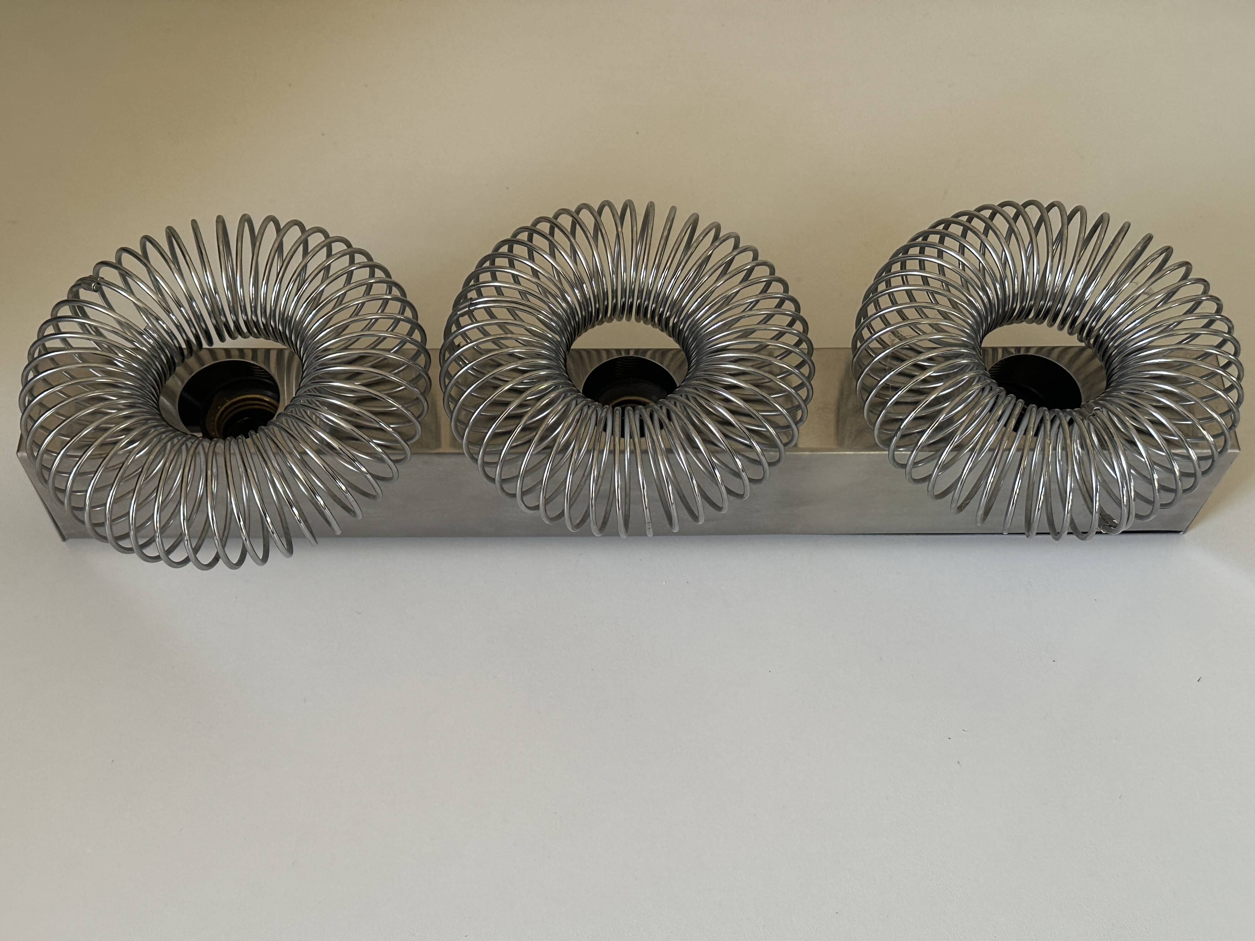 Sconce springs 3 vintage lights design 70s