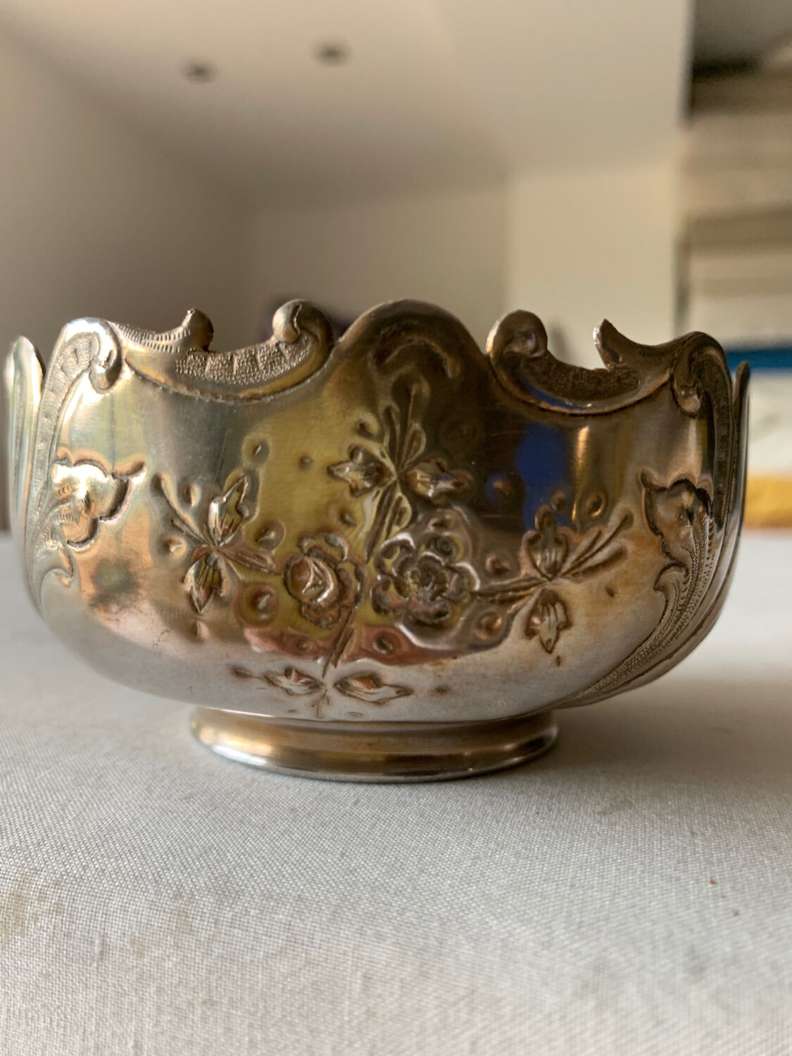 Old sauce pot and silver metal spoon