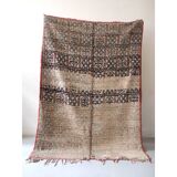 Vintage faded pink and black Berber rug