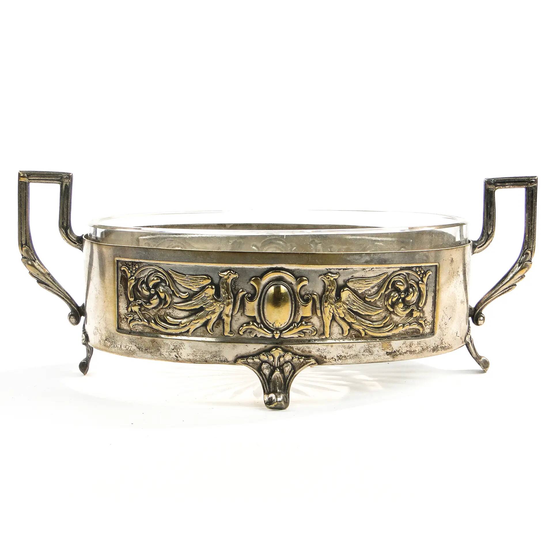 Empire jardiniere, silver-plated brass, Poland, 19th century