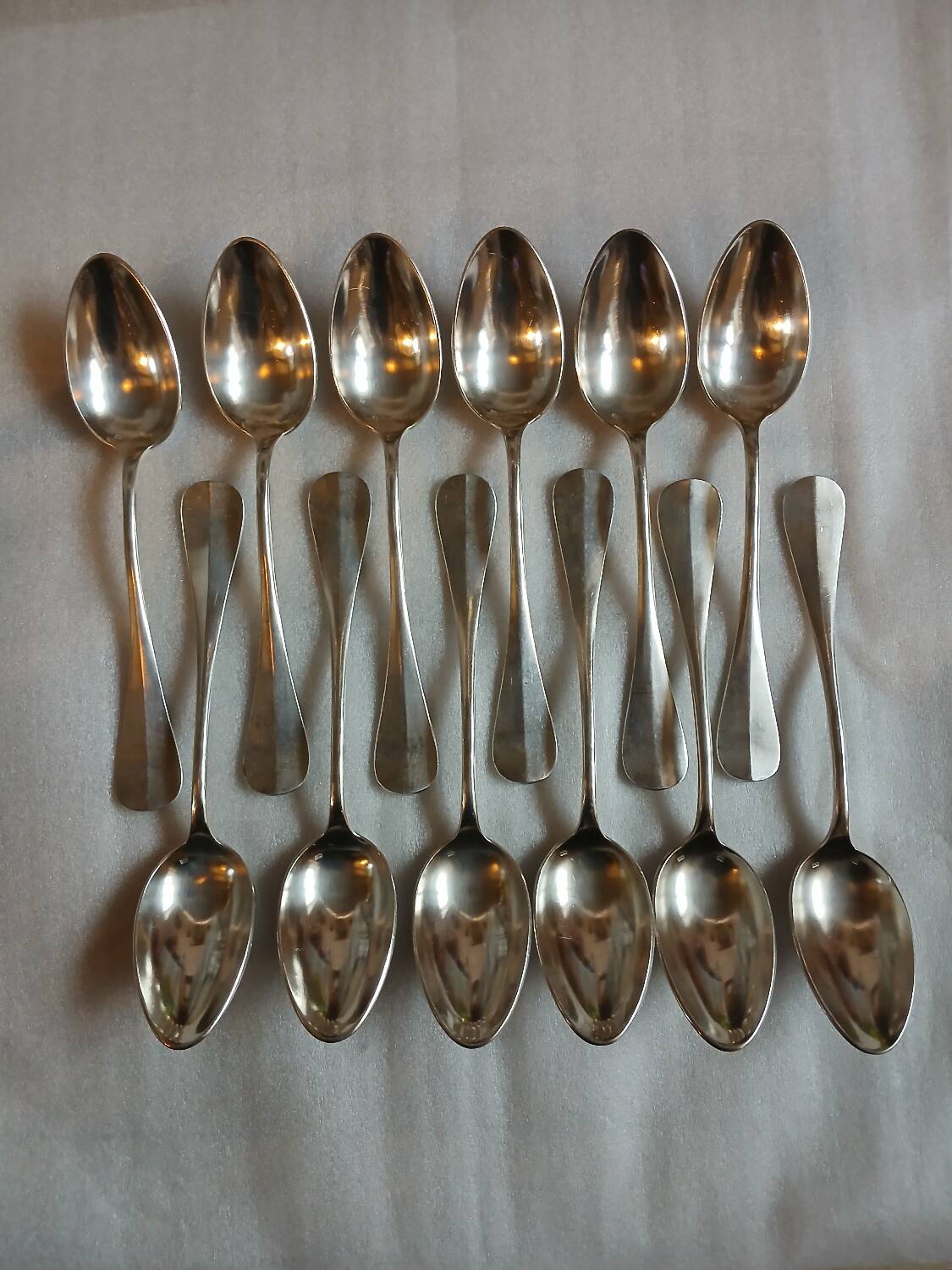 24 antique silver-plated cutlery sets