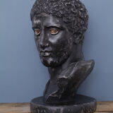 Greek head in waxed black plaster