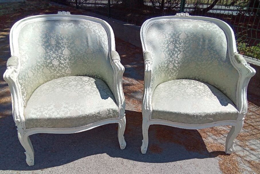 Pair of Louis XV style armchairs