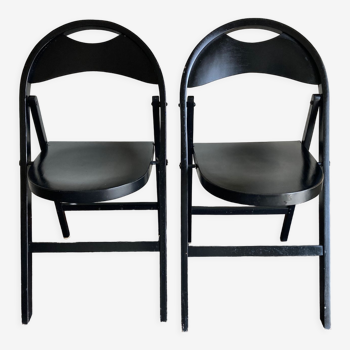 Pair of folding chairs Thonet 751 Bauhaus curved wood