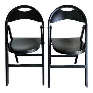 Pair of folding chairs Thonet 751 Bauhaus curved wood