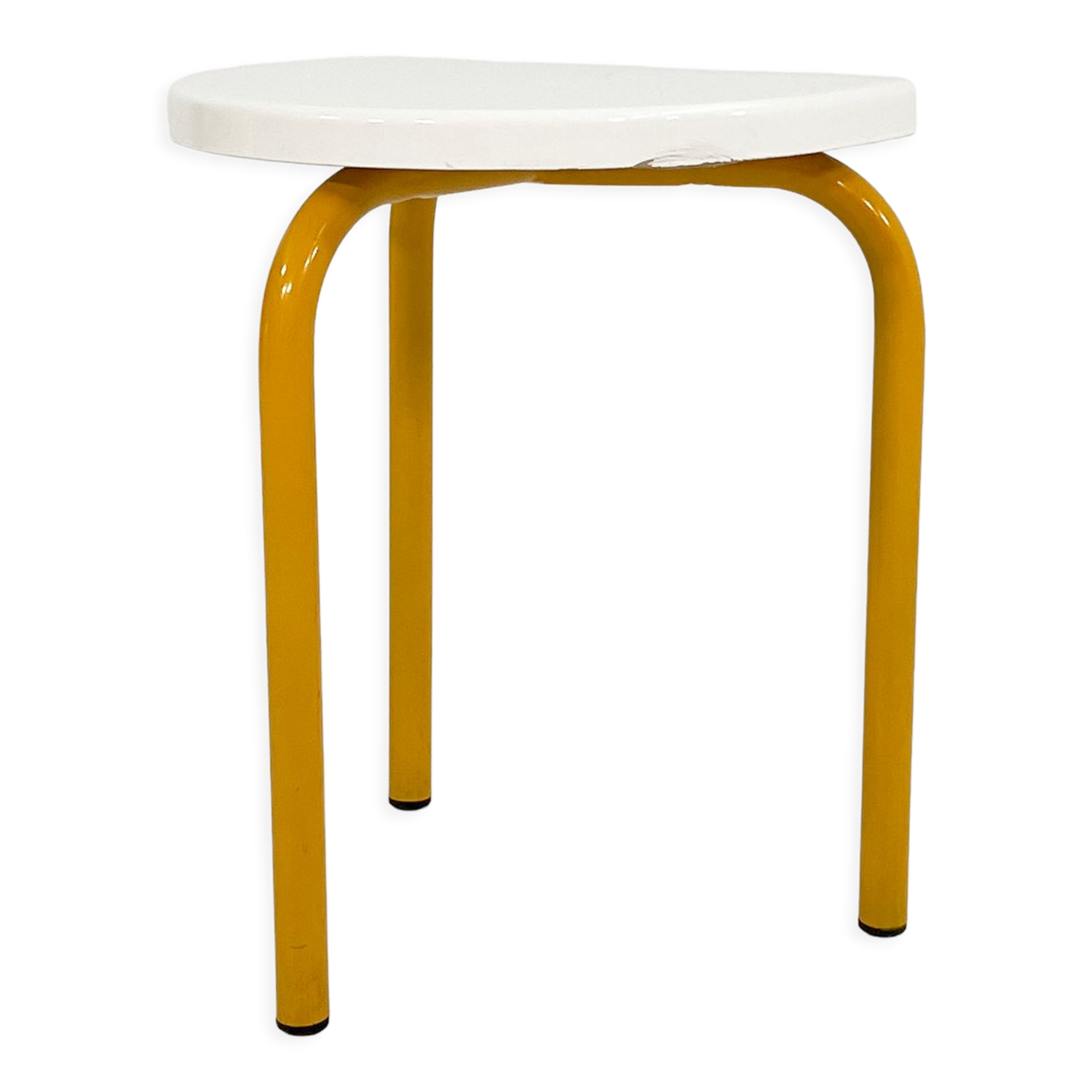 Tabouret tubulaire jaune,1970s