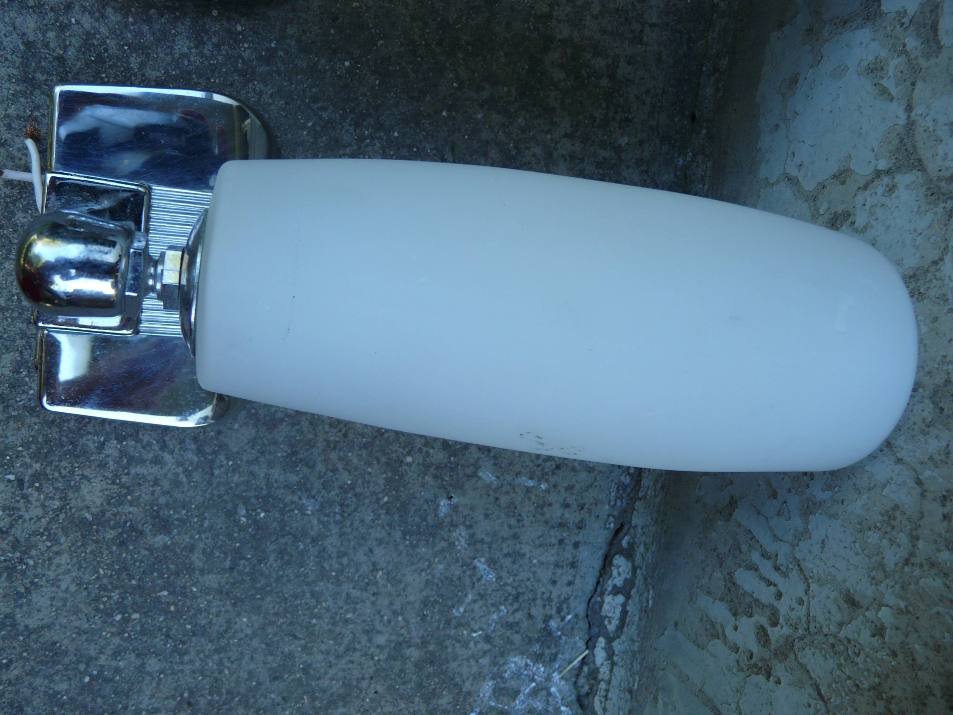 Pair of INDA adjustable white opaline chrome wall lights