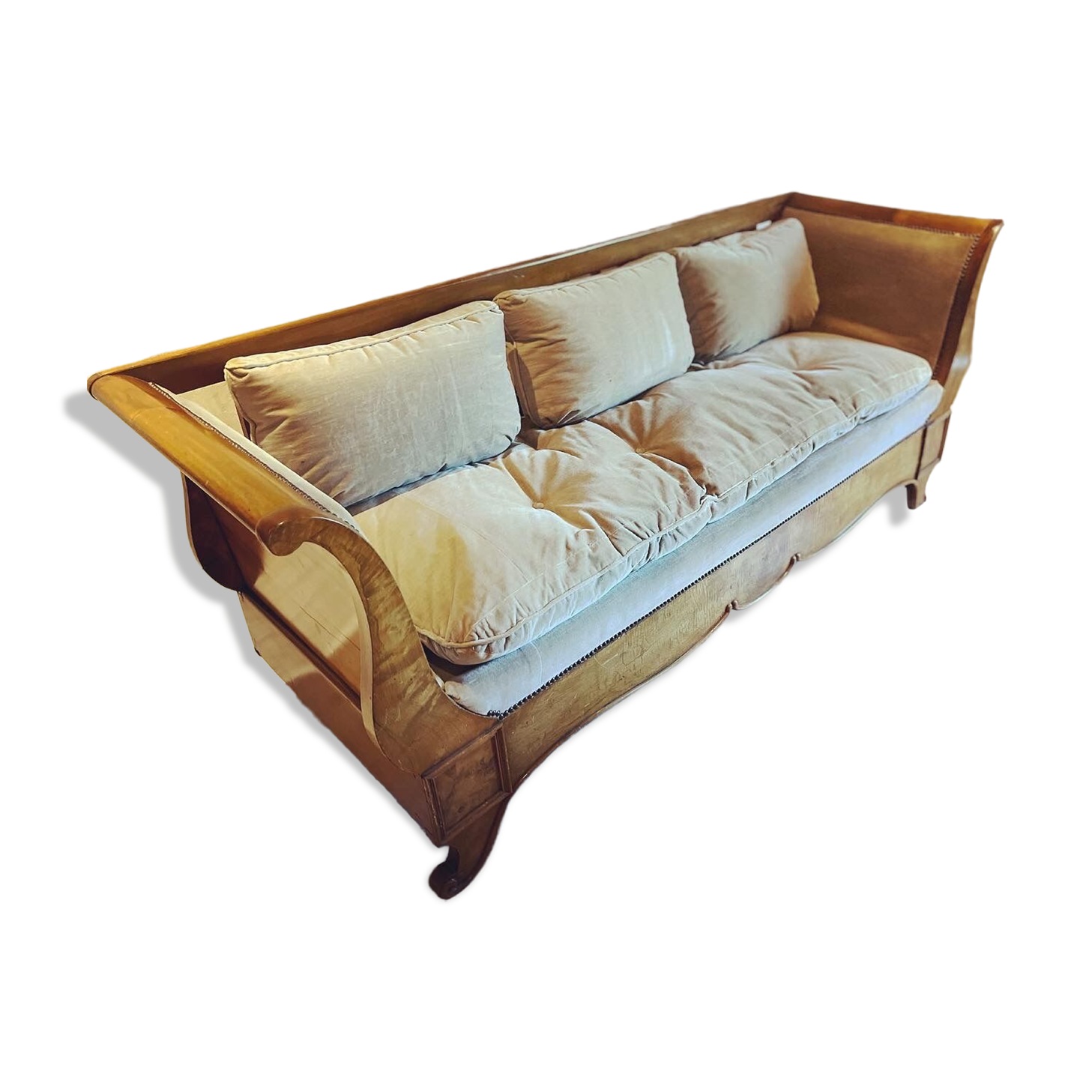 Sofa shaped boat wood and fabric