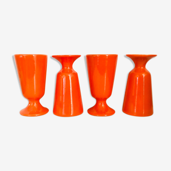 Quatre mazagrans orange