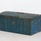 Petit coffre ancien patiné bleu marine (c.1920) #68