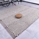 9x10 Checkered Brown White Moroccan Rug, 268x298Cm