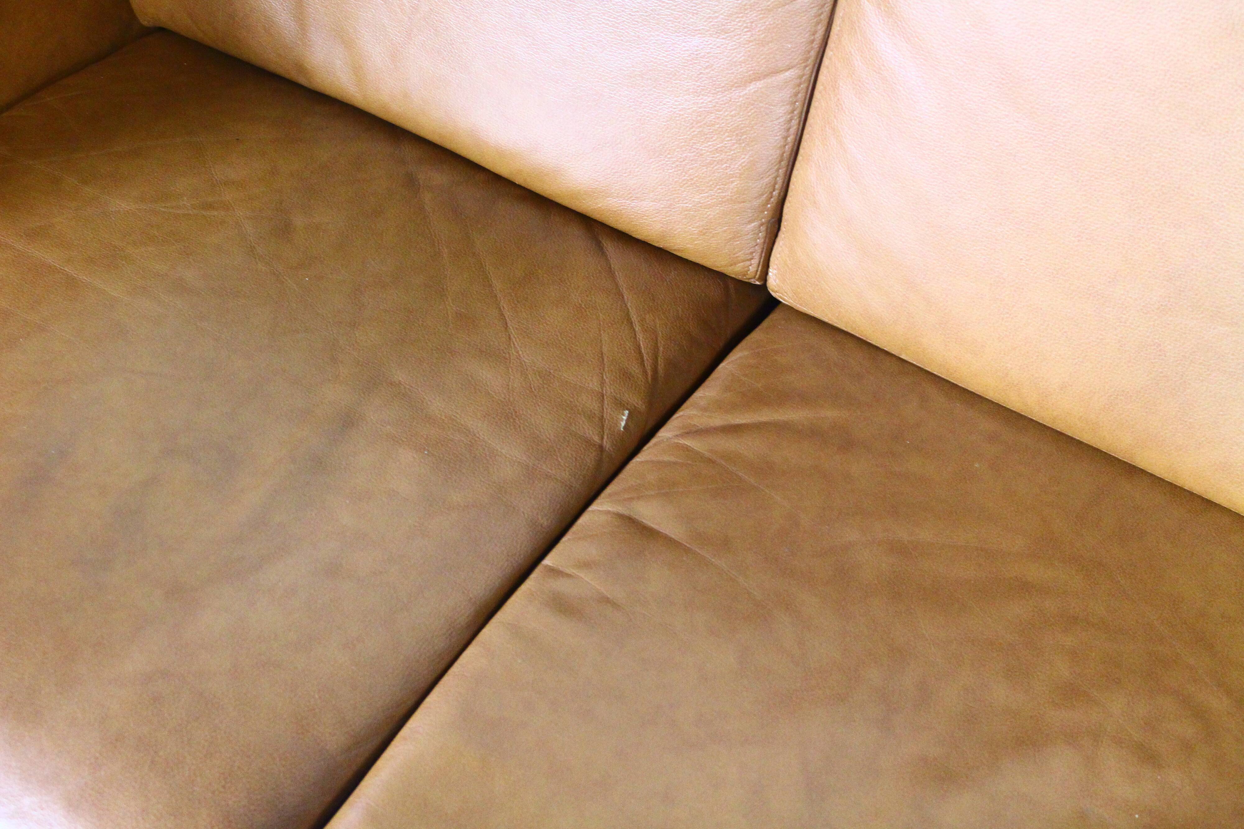 Brown Leather 2 Seater Sofa