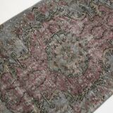 Tapis de course vintage bordeaux doux fait à la main 3x9