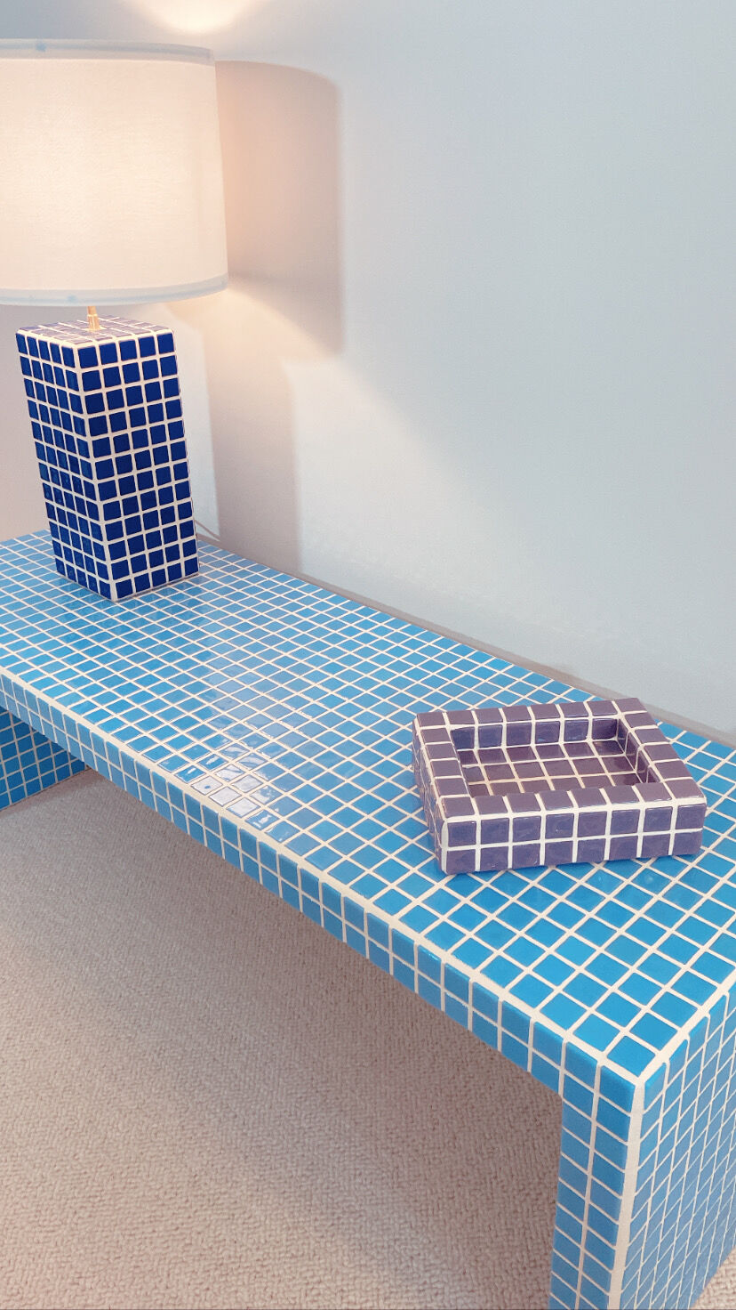 Ceramic mosaic tile coffee table