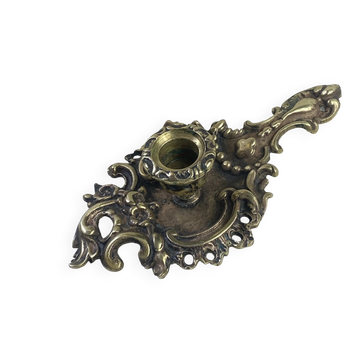 Cave rat bronze candlestick