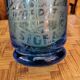 1/2 old siphon engraved in blue glass
