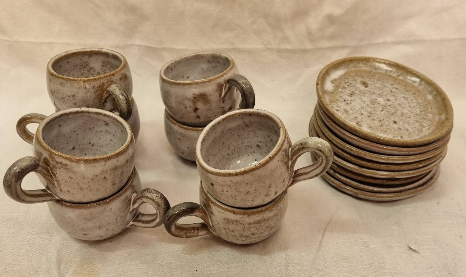 8 cup stoneware tea set from 1980