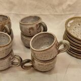 Ensemble à thé 8 tasses en grès de 1980