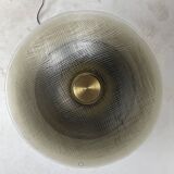 Lampe de table champignon en laiton et verre de l'ère spatiale par Peill & Puzzler 1970