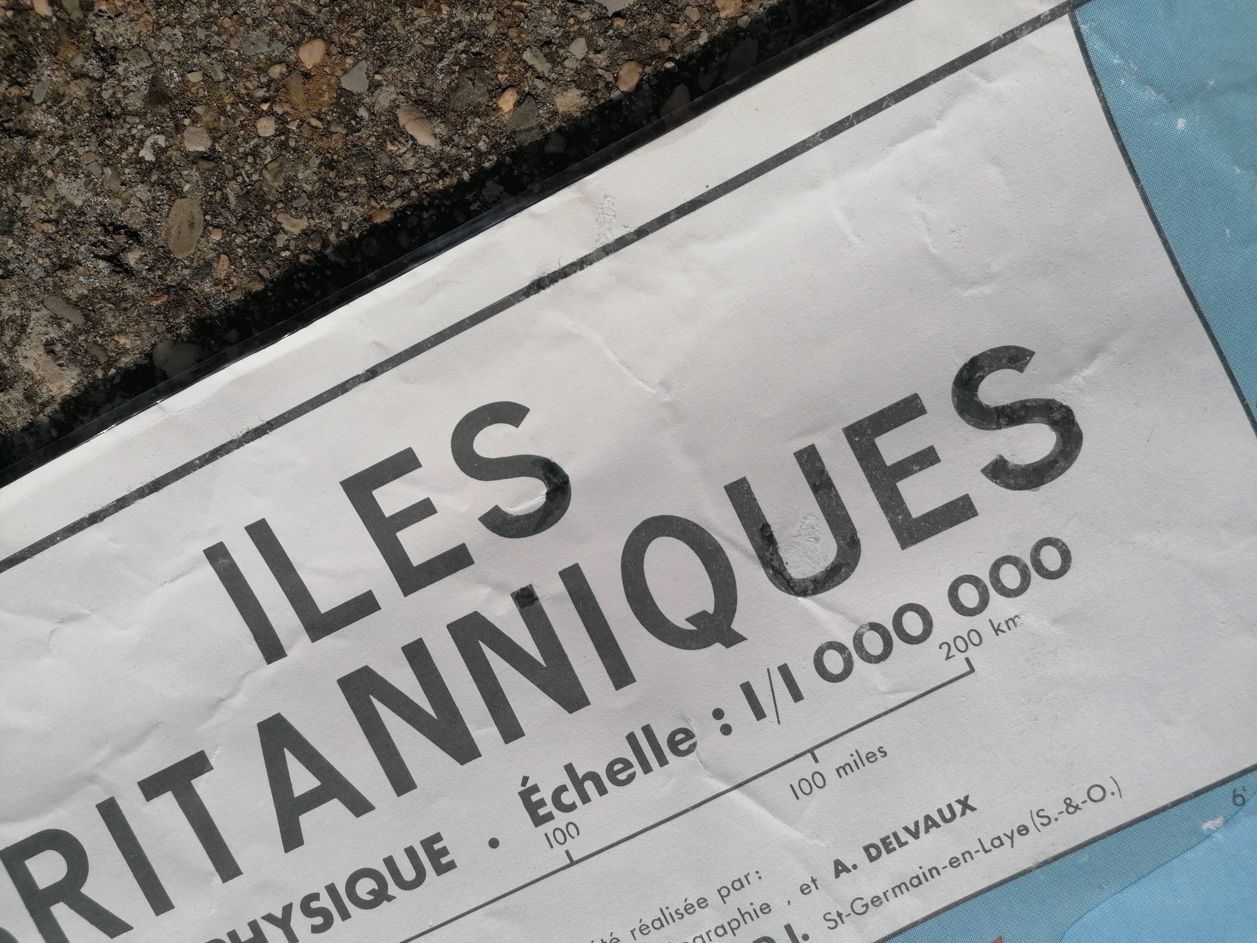 Old vintage British Isles /Benelux mdi map