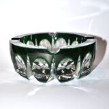 Saint-Louis crystal ashtray with green lining Overlay Ambassador model