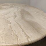 Vintage oval travertine dining table, 1970s