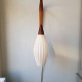 Wall lamp with white glass