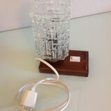 Lamp bedside vintage cut glass and wood base
