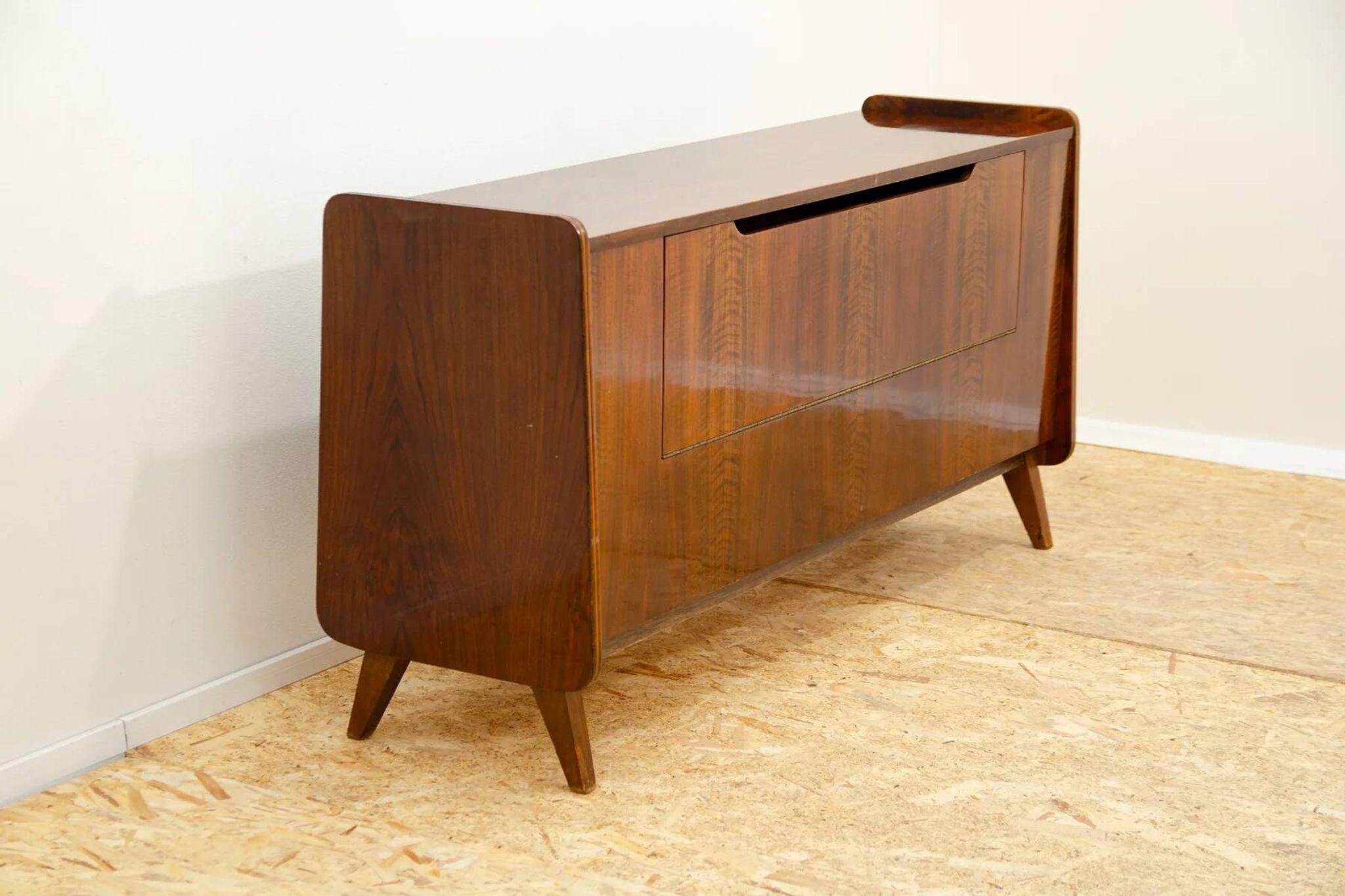 Mid-century walnut dresser by František Jirák, storage cabinet, 1970s