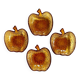 Lot de 4 coupelles « pommes » vintage verre ambré