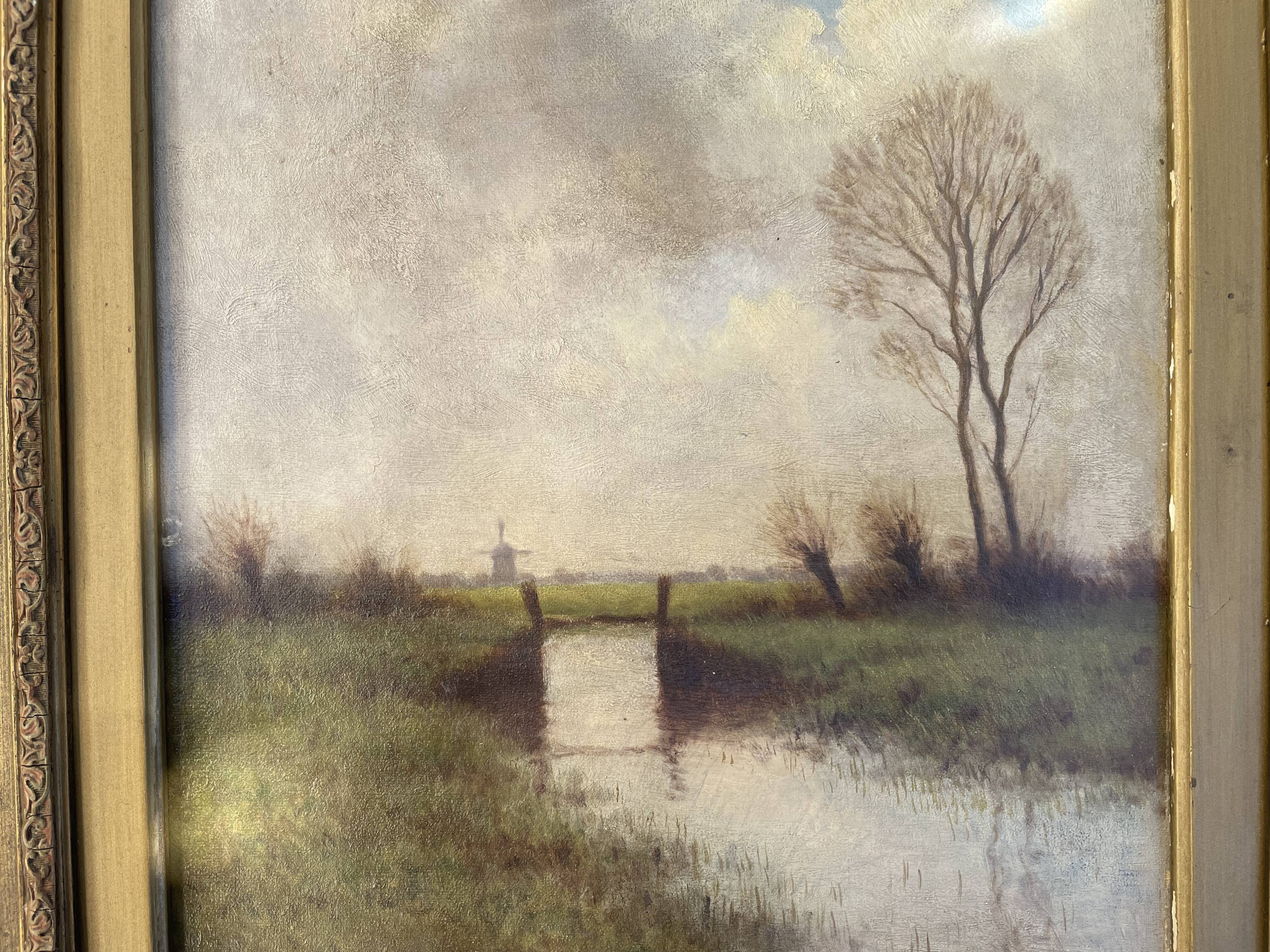 Oil on canvas, holland landscape
