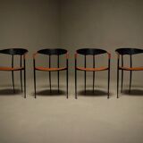 Set of 4 Post Modern Dining Chairs by Tetide Italy 1980s