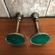Old pair of silver metal candlesticks vintage pearl rank