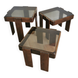 Set of 3 vintage nesting tables / gianfranco frattini for meblo / 1960s / mid-century