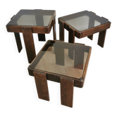 Set of 3 vintage nesting tables / gianfranco frattini for meblo / 1960s / mid-century