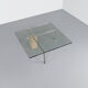KW-1 glass and travertine coffee table by Hank Kwint for Metaform 1980s