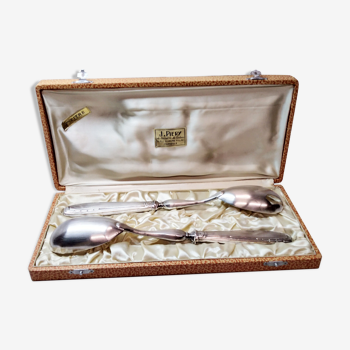 Silver metal salad cutlery