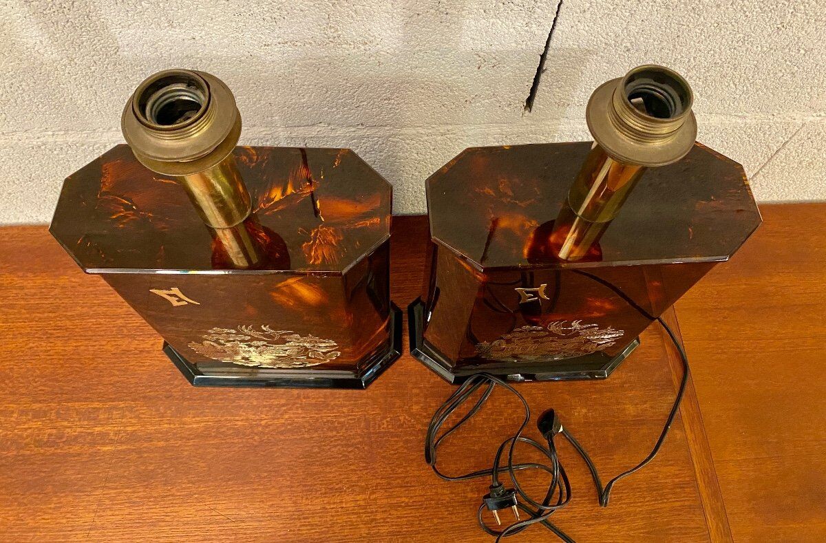 Pair of table lamps Éric Maville, Circa 70