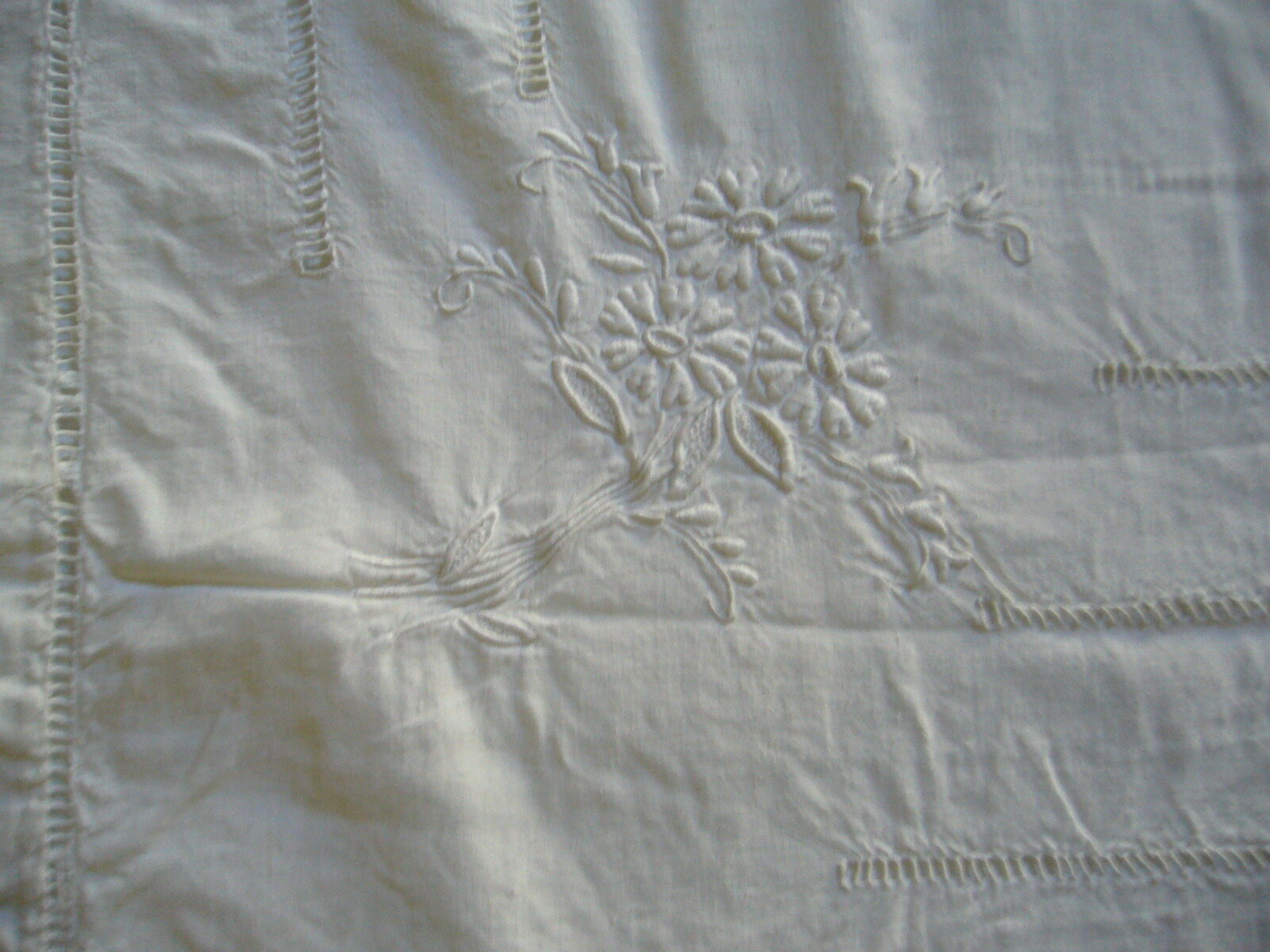 Old embroidered cotton sheet