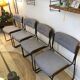 4 chaises scandinaves noyer, 1970
