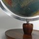 Paper mache globe on wooden base, 1960s