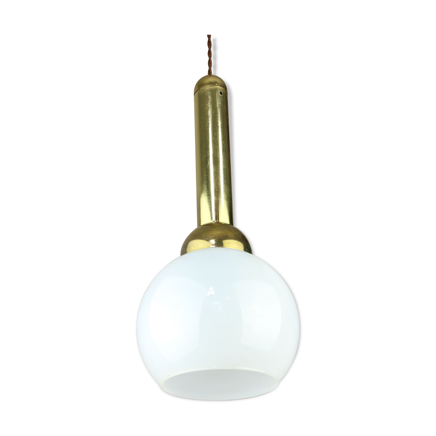 Vintage gold & opaline pendant lamp