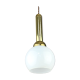 Vintage gold & opaline pendant lamp