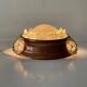 Exceptional flush ceiling light Italian Art Deco in copper and glass, 1940s, Italy